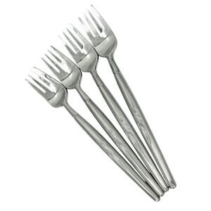 Vintage Ron Spray 18/8 Stainless Flatware Set of 4 Salad Forks 6 5/8” MCM Japan